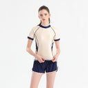 Swimwear Women's 2024 New Conservative Split Short Sleeve Swimwear Flesh Covering Slimming Slight Fat Girls Hot Spring Swimwear