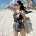 One-Piece Swimsuit for Women Summer 2022 New Style Pure Lust Style Sexy Popular Style Slimming Look Belly-Covering Hot Spring Resort Swimsuit