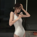 Women's Swimsuit 2026 New Popular Model High-End One-Piece Racing Swimsuit for Women Professional Sports White Moonlight