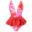 European and American Sexy Bikini Swimsuit Chiffon Dress Wrap Dress Backless suit Swimsuit Beach Gathering Conservative Belly Cover