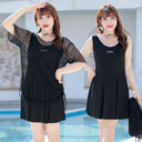 Two-Piece Swimsuit for Women 100kg Tummy Control Slimming Plus Size Sexy Korean Ins Conservative Student Hot Spring Swimwear